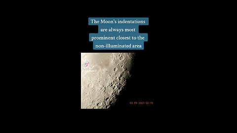 The Moon's indentations are always most prominent closest to the non-illuminated area - 04.02.24