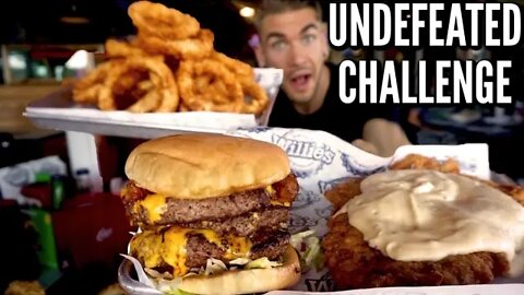 UNDEFEATED BURGER & CHICKEN FRIED STEAK CHALLENGE | TEXAS FOOD CHALLENGE | Man Vs Food