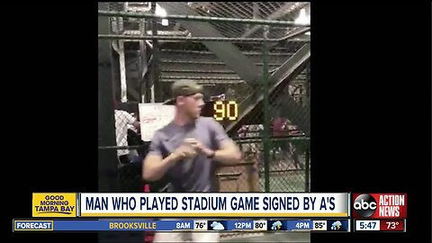 Fan throws 96 mph at speed pitch challenge, gets signed by MLB team