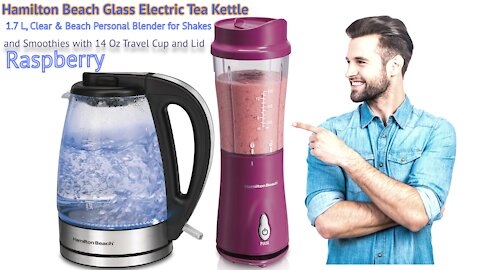 #Hamilton #Beach Glass #Electric Tea#Kettle, 1.7 L, Clear & #Beach Personal #Blender for #Shakes
