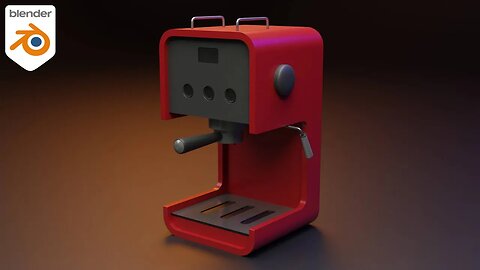 Gotta model a coffee maker in #blender PART 2 ( texturing and rendering )
