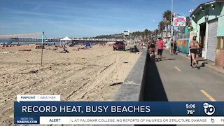 San Diego sees record heat, bringing many to beaches