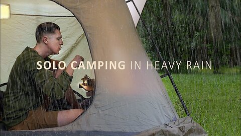 SOLO CAMPING in tropical RAIN [ Relaxing in the Tent shelter, ASMR ]