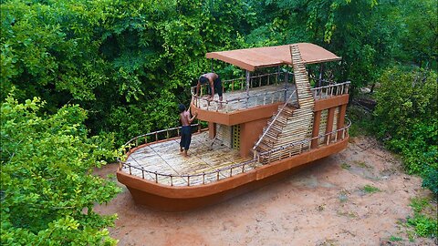 Building Craft-Modern Boat House And Mud Red