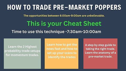 Free Alerts to our Premarket Poppers. Huge profits using my Cheat Sheet