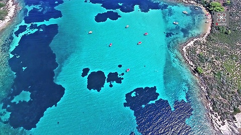 Drone footage captures famous 'Blue Lagoon' of Halkidiki in Greece