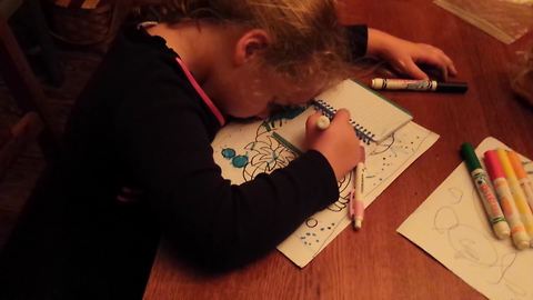 Funny Tot Girl Draws On Her Face In Her Sleep