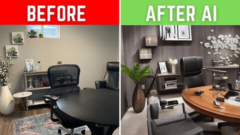Home Office Room Makeover With AI - Before and After