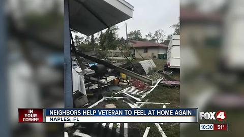 Veteran gets help with Irma debris after losing wife
