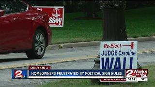 Homeowners frustrated by political sign rules