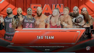 WWE Monday Night Raw Strowman/Ricochet & The Street Profits vs Alpha Academy & The Viking Raiders