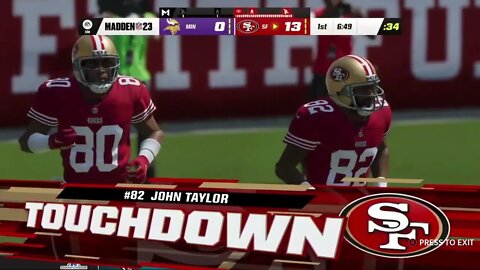 Madden 23 Legends 49ers Vs Vikings Simulation Franchise S1 Playoffs