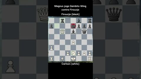 MAGNUS CARLSEN JOGA GAMBITO WING CONTRA ALIREZA FIROUZJA - CARLSEN PLAYS WING GAMBIT AGAINST ALIREZA