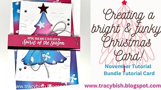 Create a Fun & Trendy Christmas Card using Merriest Trees Bundle.