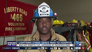 Lightning strike sends man to hospital