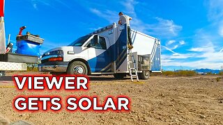 Solo Female Fleet Member Gets A Solar Install In Quartzsite Desert | Ambulance Conversion Life