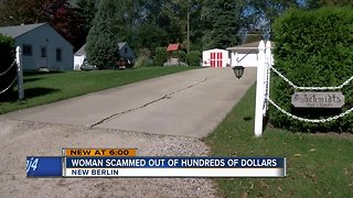 New Berlin woman falls victim of driveway scam