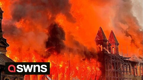 A fire has ripped through a historic 150-year-old building