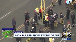 Naked man rescued from Phoenix storm drain