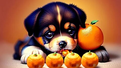 귤먹는 아기 강아지 Baby Puppy Eating Tangerine