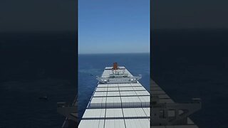 New Build Container Ship Fly Over. #trending #shorts #merchantnavy #lifeatsea #ship #shipping #ocean