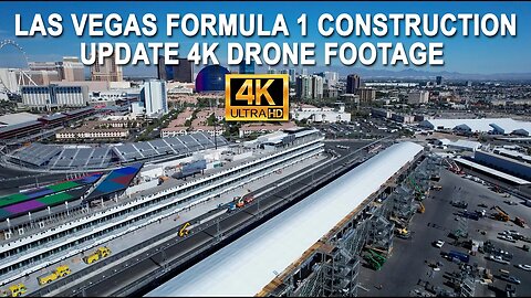 Las Vegas Formula 1 Construction Grandstand Update 4K Drone Footage