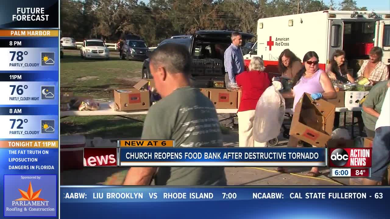 Lakeland church reopens food bank after it was destroyed by tornado