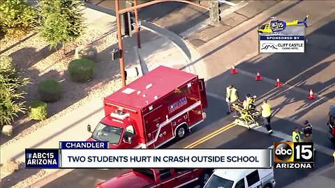 Two students hurt in crash outside school in Chandler