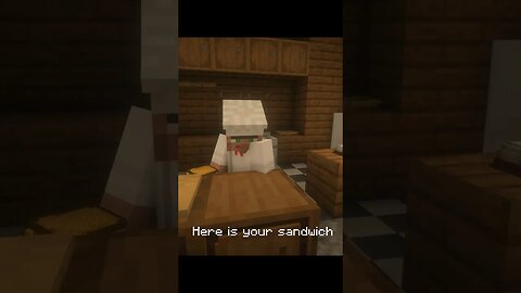 Minecraft villager makes a sandwich!