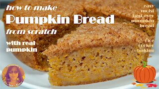 How To Make Pumpkin Bread From Scratch With Real Pumpkin | Easy Moist Recipe | RICE COOKER RECIPES