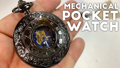 Stunning Double Cover Skeleton Mechanical Movement Pocket Watch by ManChDa