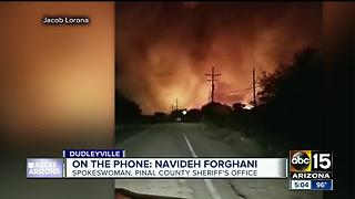 Pinal County Sheriff's Office talks to ABC15 about fire burning in Dudleyville