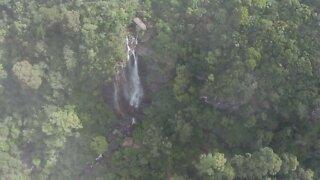 Lovers Leap Waterfall Nuwara Eliya Sri Lanka From Above -Copyright Free Aerial Footage Footage House