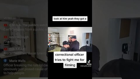 correctional officer tries to attack me for filming