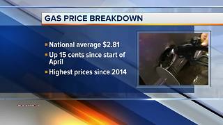 Gas prices on the rise; highest since 2014