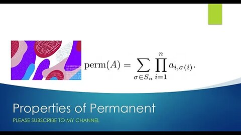 Property of Permanent, Glynn's formula and permanent of unitary matrix