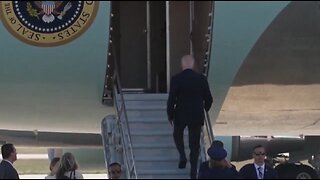 Biden Carefully Walks Up Air Force One Stairs