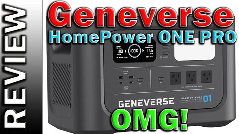 Geneverse Home Power ONE PRO 1200W Solar Powered Generator 1210Wh LiFePO4 Portable Power Station