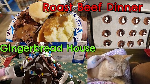 Vlogmas | Roast Beef Dinner | Hot Chocolate Cookies | Oreo Gingerbread House | Chit Chat