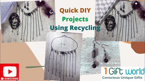 Make a Necklace & Earrings Set | Quick Easy using Recycled Materials