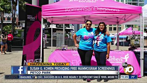 Free mammograms available at Petco Park