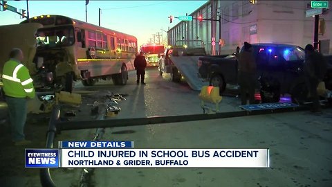 Student taken to the hospital after crash involving Buffalo school bus