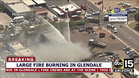 RAW VIDEO: Fire burns at Glendale auto repair shop