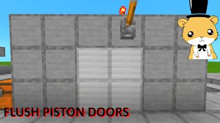 2x2 & 1x2 Flush Piston Doors - Minecraft Bedrock