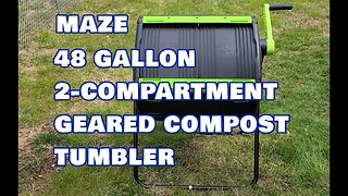 MAZE 48 Gallon Geared 2 Compartment Compost Tumbler