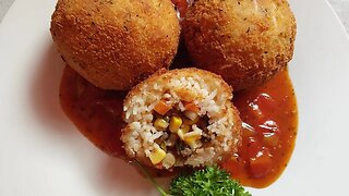 STUFFED RICE BALLS /ARANCINI (ITALIAN)👩‍🍳😋