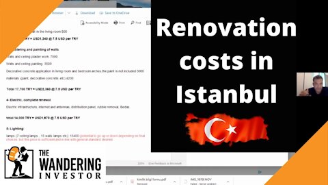Istanbul Real Estate renovation costs - exact breakdown