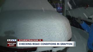 Checking road conditions in Grafton