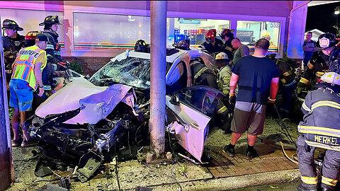 Lynbrook Fire Department Free Three from Crashed Vehicle