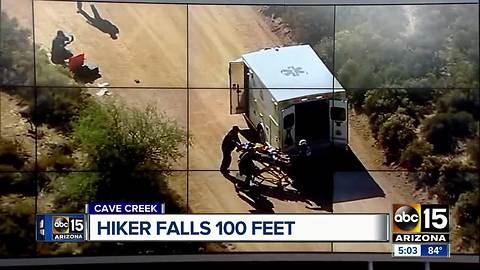 Hiker falls 100 feet northeast of Cave Creek